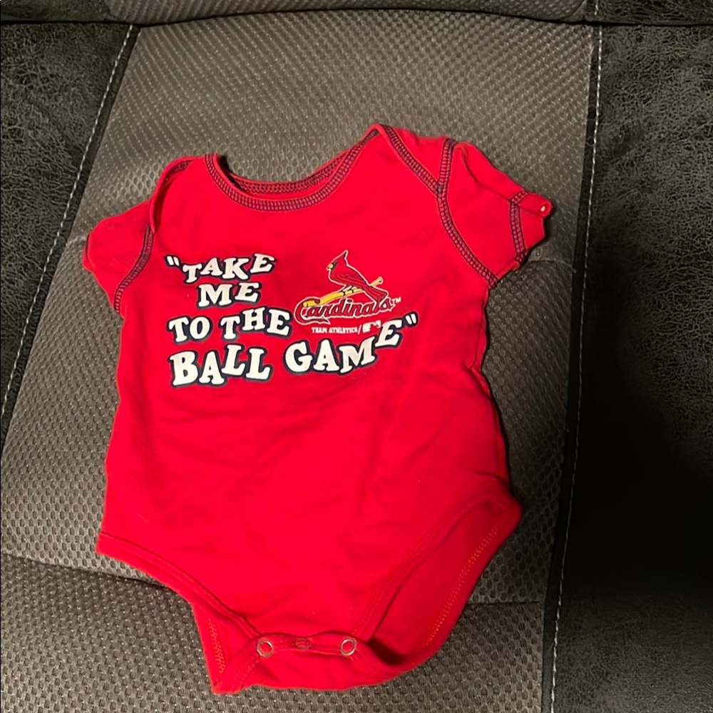 Red St. Louis Cardinals baby Onesie